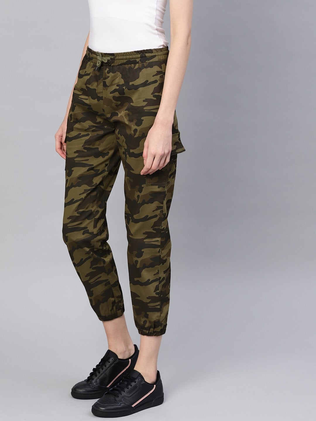 Women's Green Camouflage Jogger Pant - SASSAFRAS