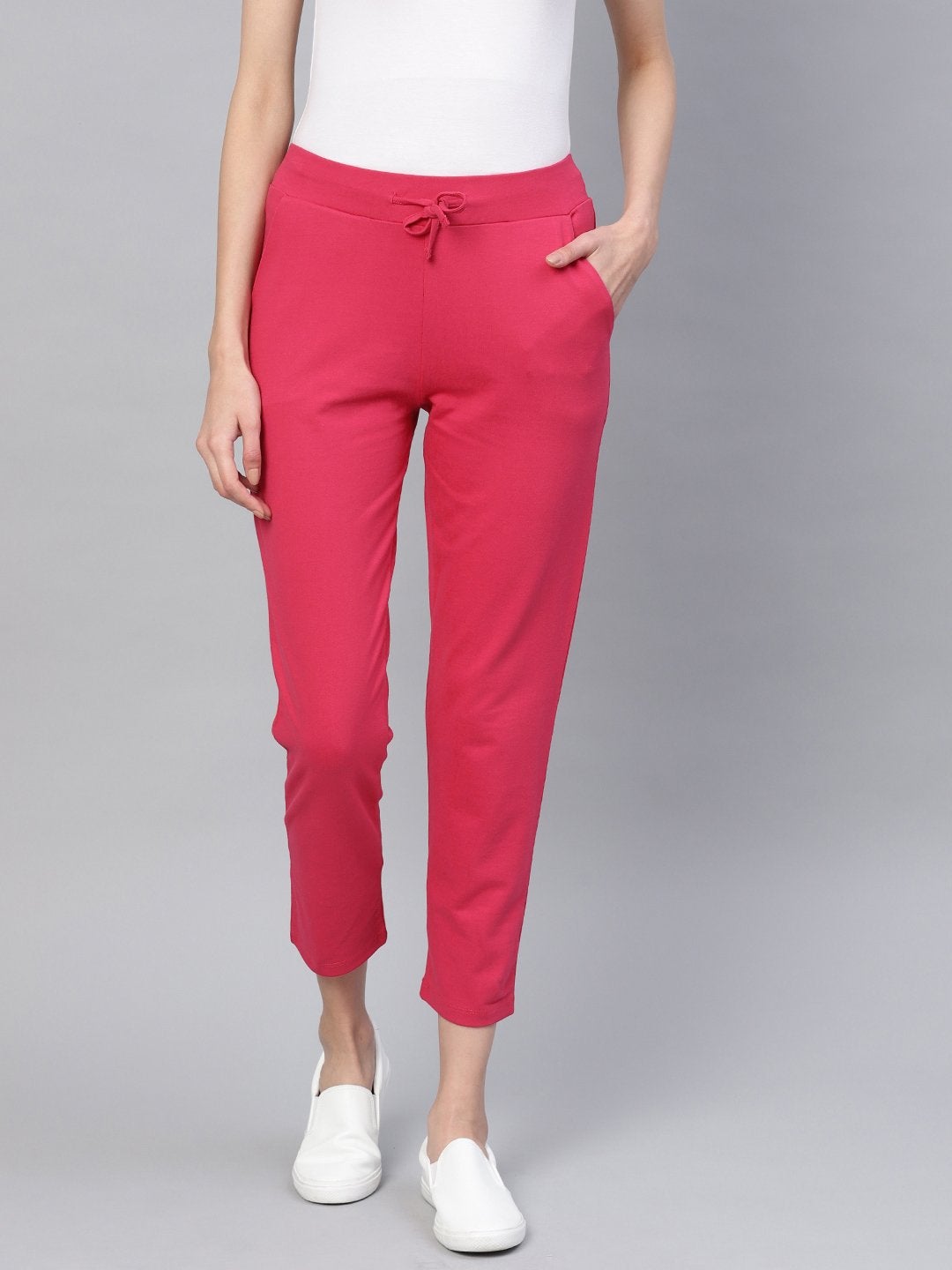 Women's Fuchsia Drawstring Pants - SASSAFRAS