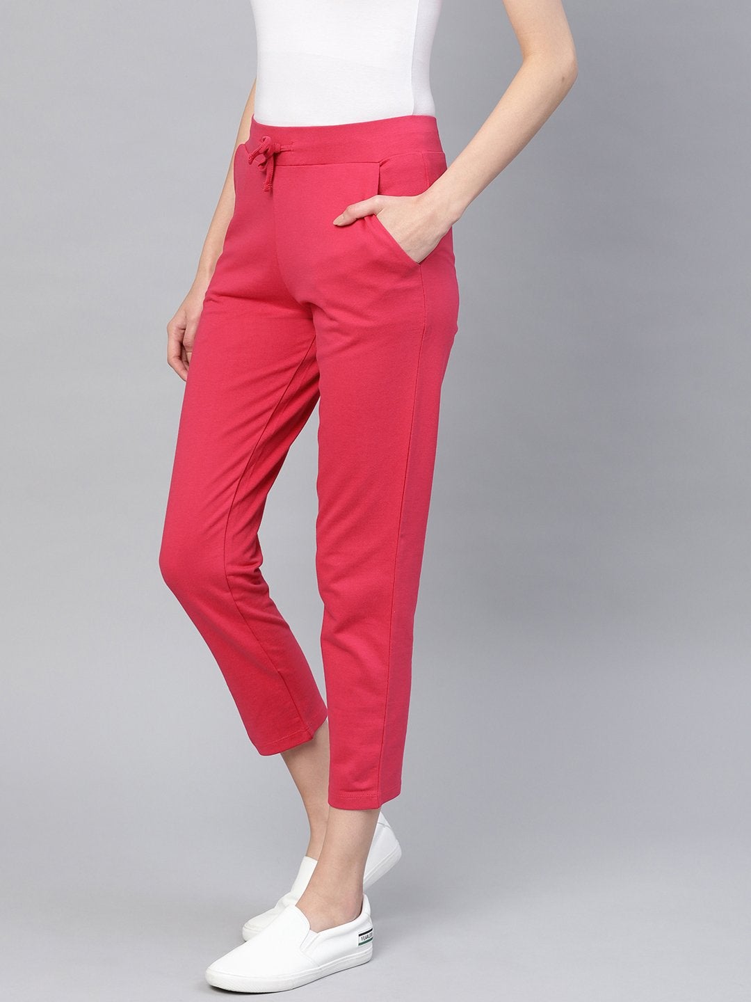 Women's Fuchsia Drawstring Pants - SASSAFRAS