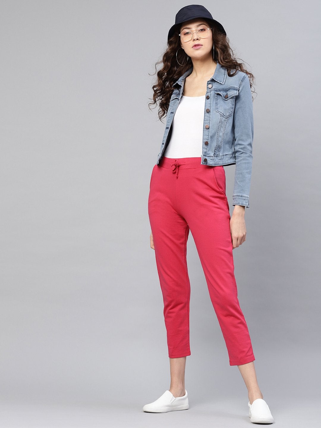 Women's Fuchsia Drawstring Pants - SASSAFRAS