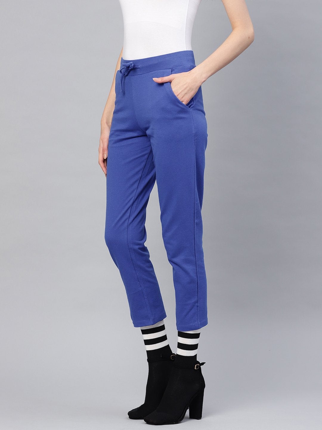 Women's Royal Blue Drawstring Pants - SASSAFRAS