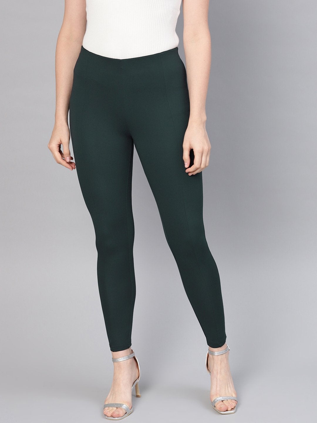 Women's Emerald Green Pintuck Jegging - SASSAFRAS