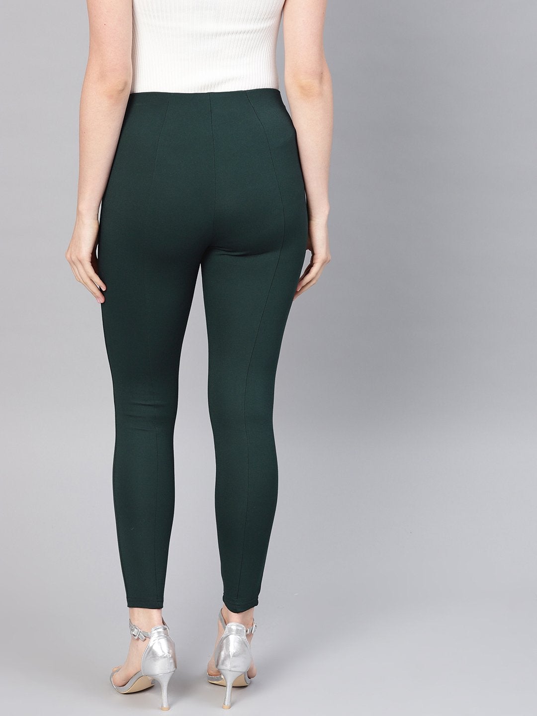 Women's Emerald Green Pintuck Jegging - SASSAFRAS