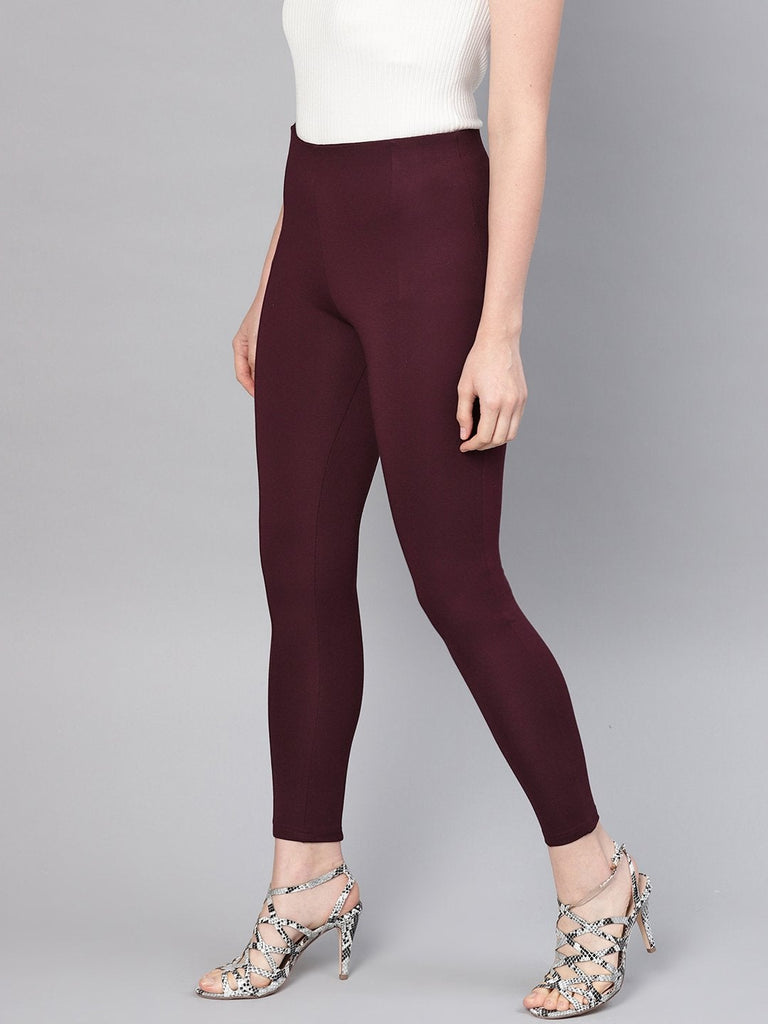 Women's Burgundy Pintuck Jegging