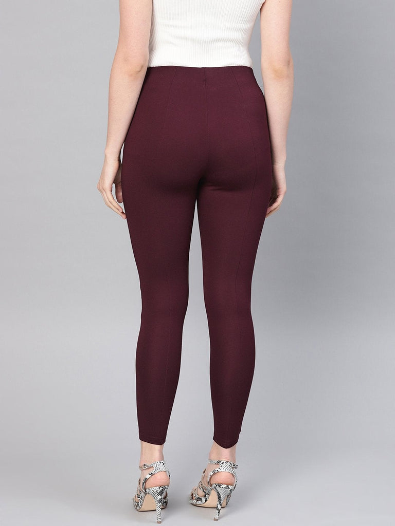 Women's Burgundy Pintuck Jegging