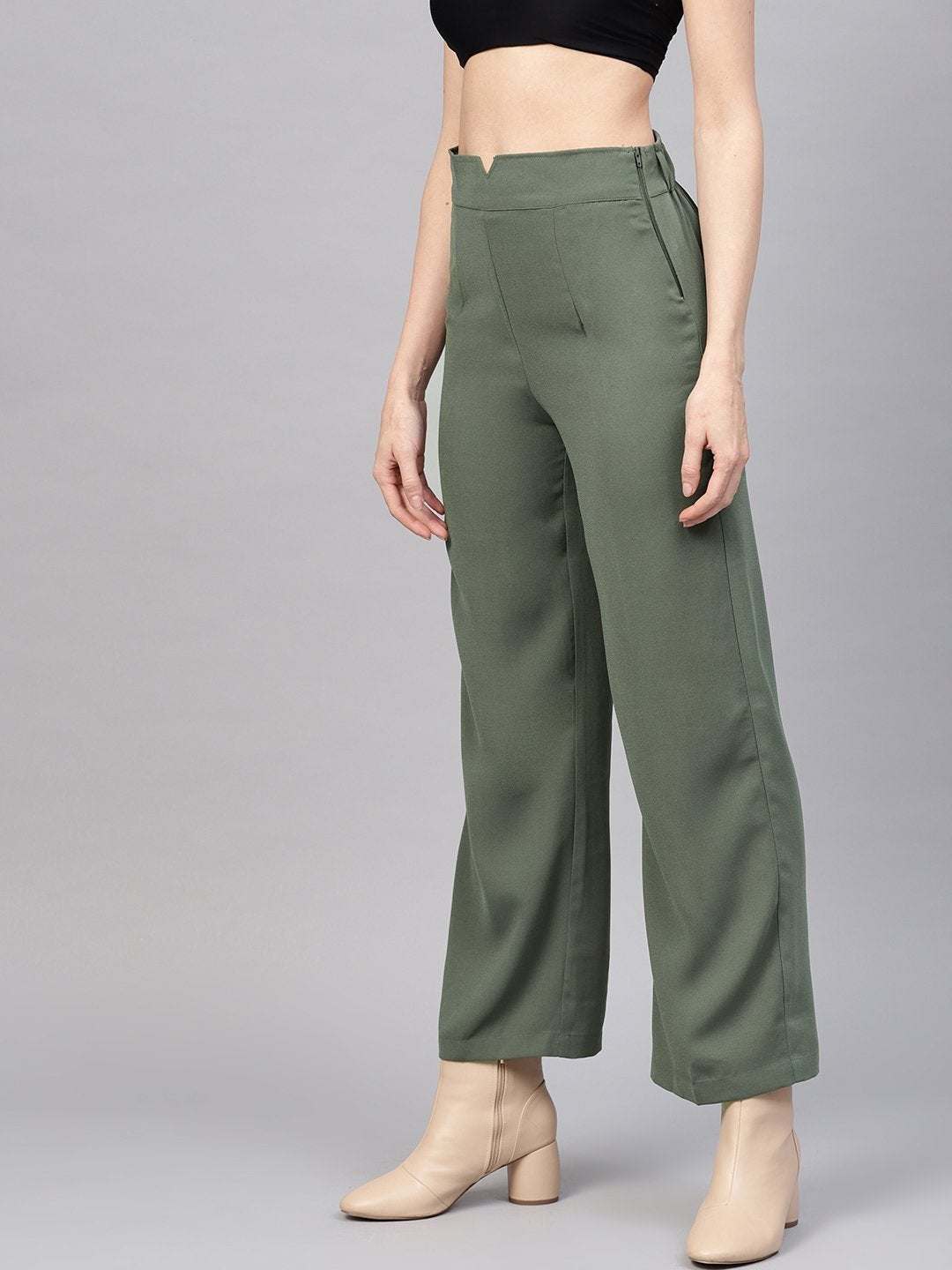 Women's Olive Side Zipper Pant - SASSAFRAS