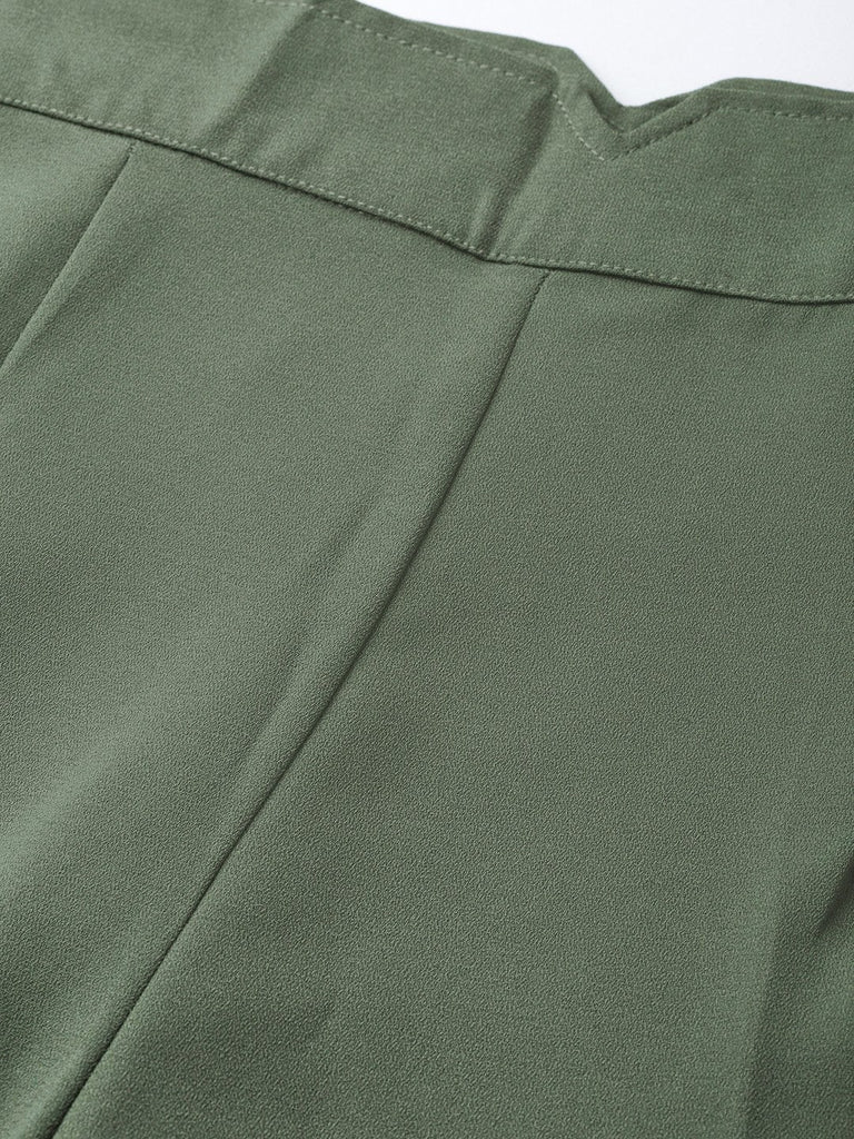Women's Olive Side Zipper Pant