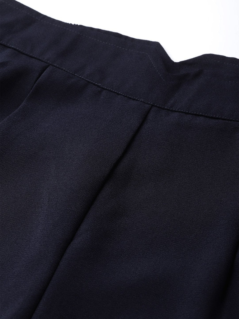 Women's Navy Side Zipper Pant