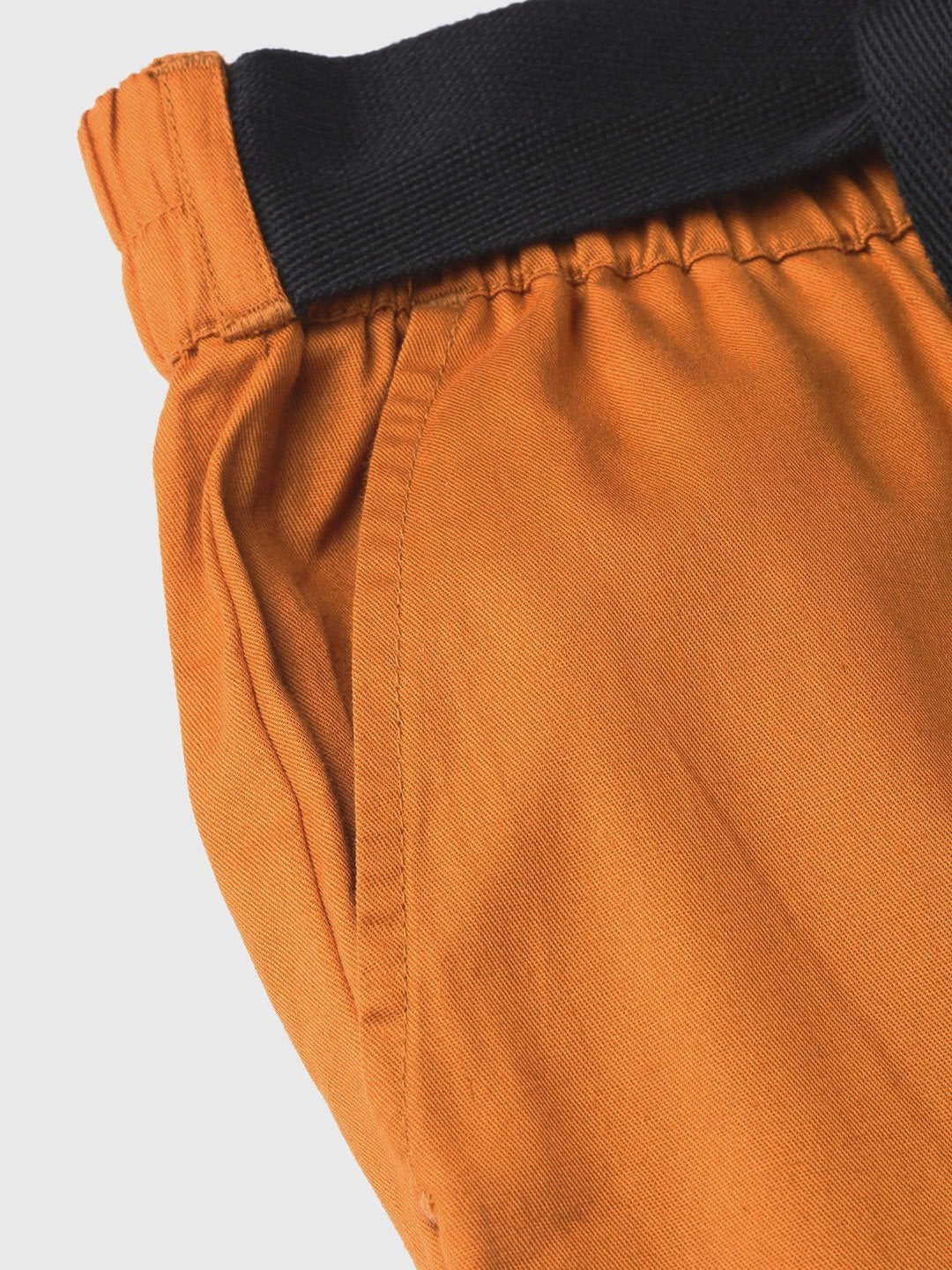 Women's Orange Tapered Belted Pants - SASSAFRAS