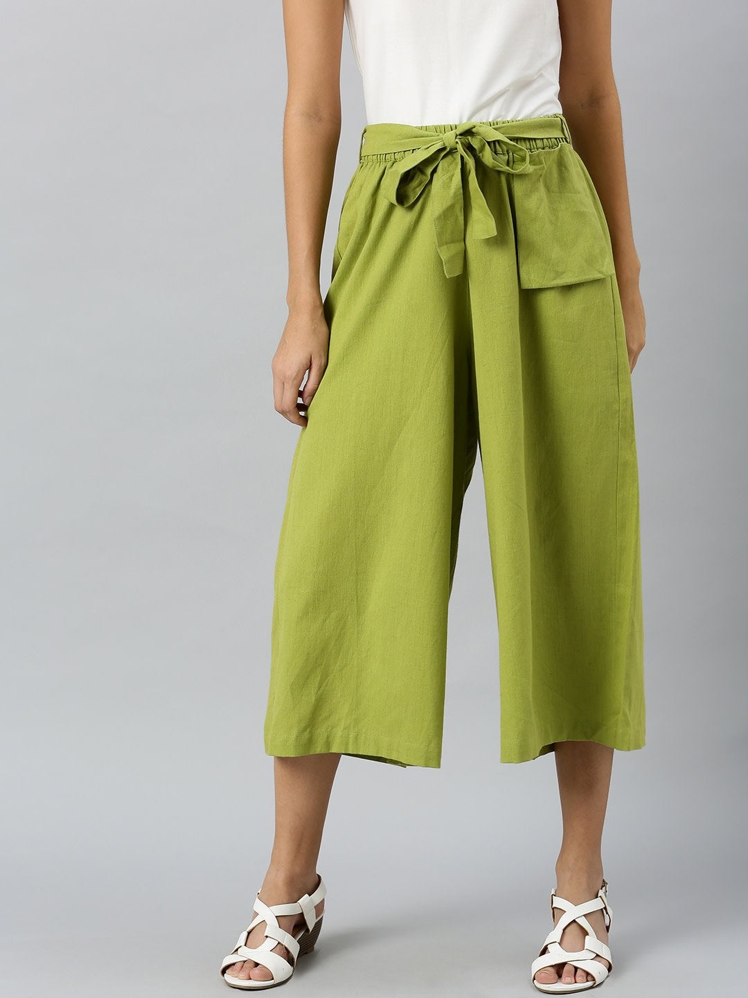 Women's Mint Green Pocket Bag Flare Pant - SASSAFRAS