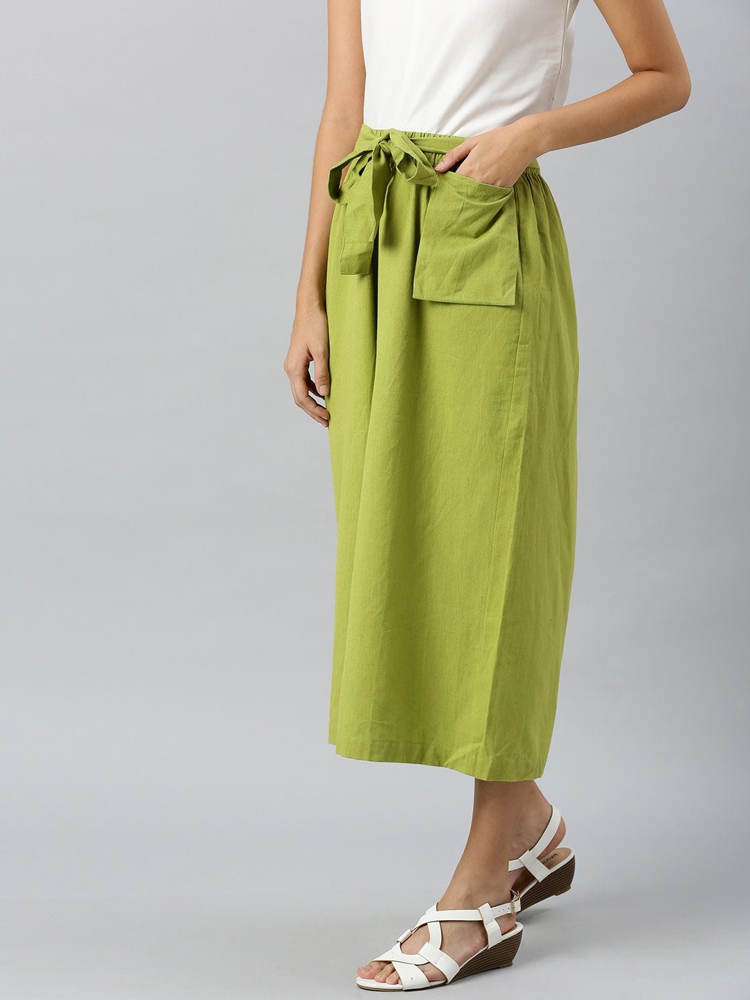 Women's Mint Green Pocket Bag Flare Pant - SASSAFRAS