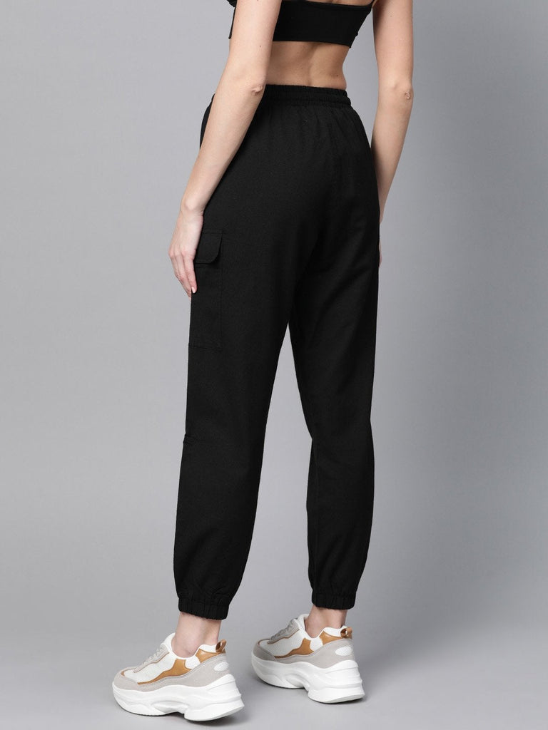 Women's Black Side Pocket Joggers