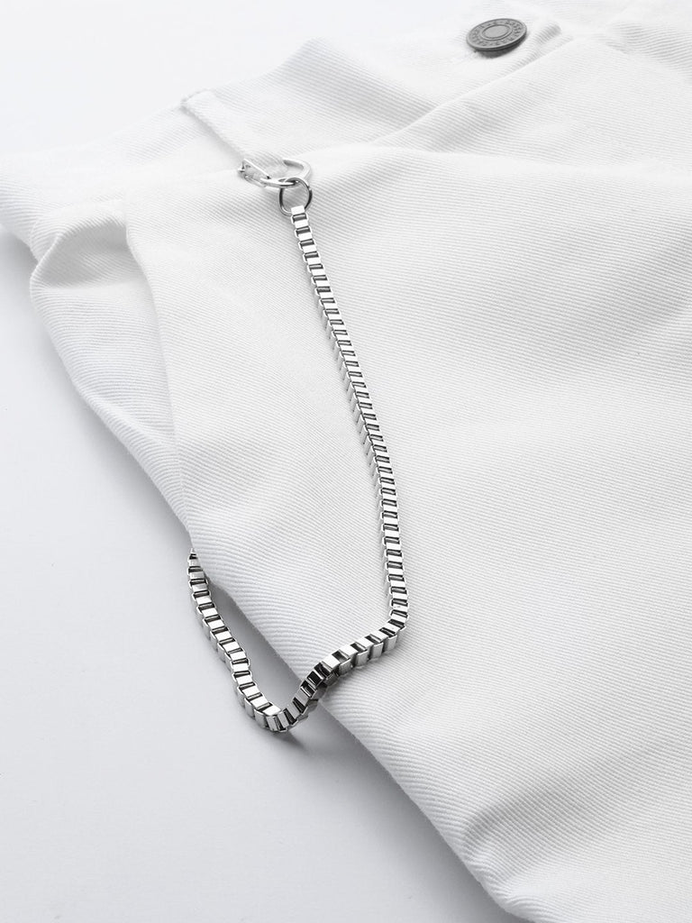 Women's White Hip-Hop Streetwear Cargo Pants