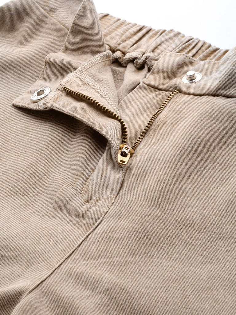 Women's Beige Denim Flared Pant