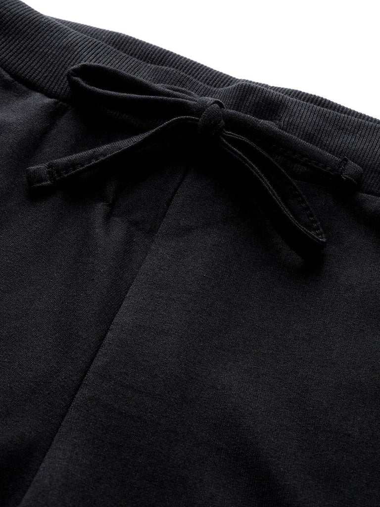 Women's Black Terry Contrast Side Tape Jogger