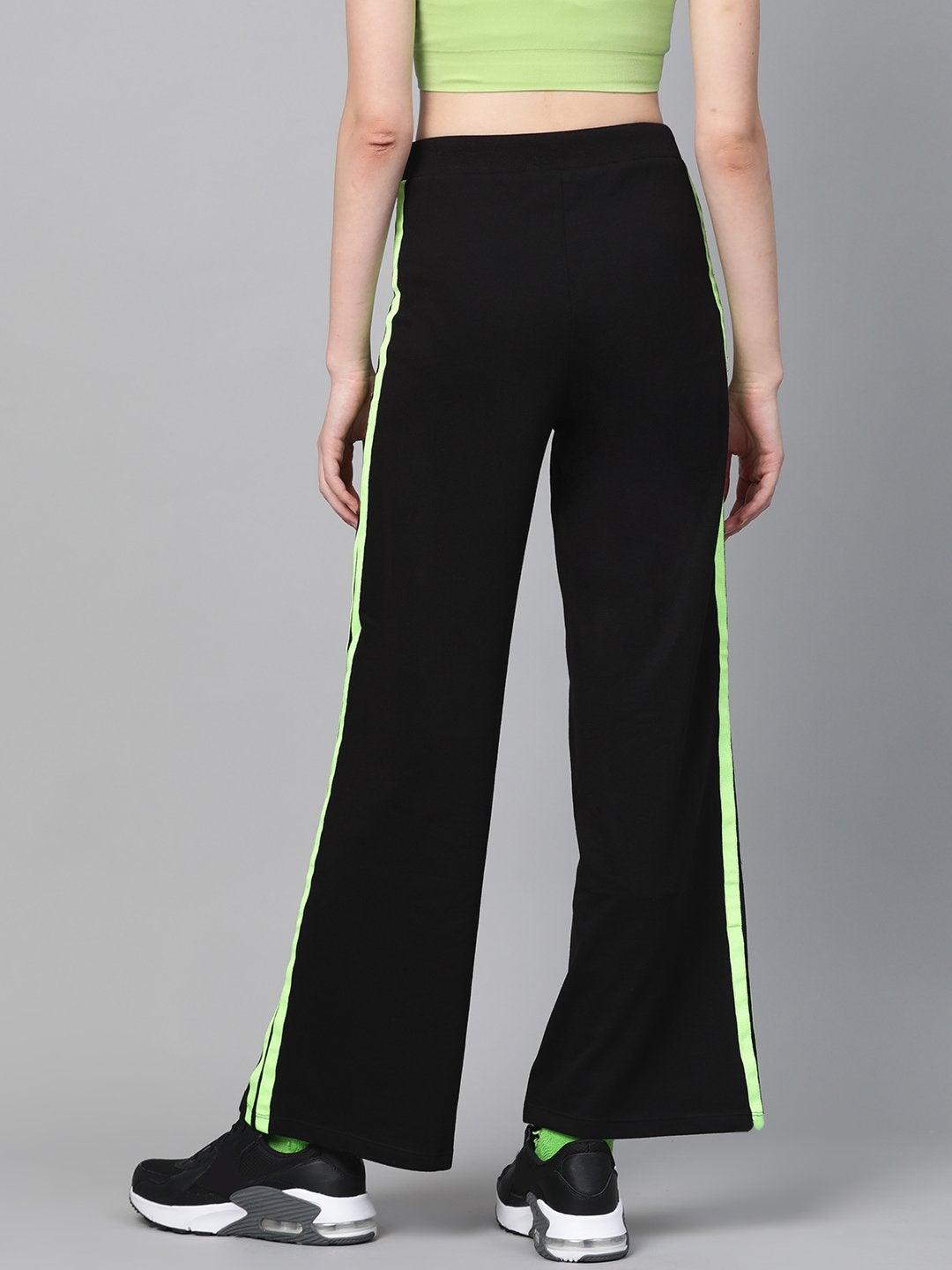 Women's Black Terry Side Tape Drawstring Pants - SASSAFRAS