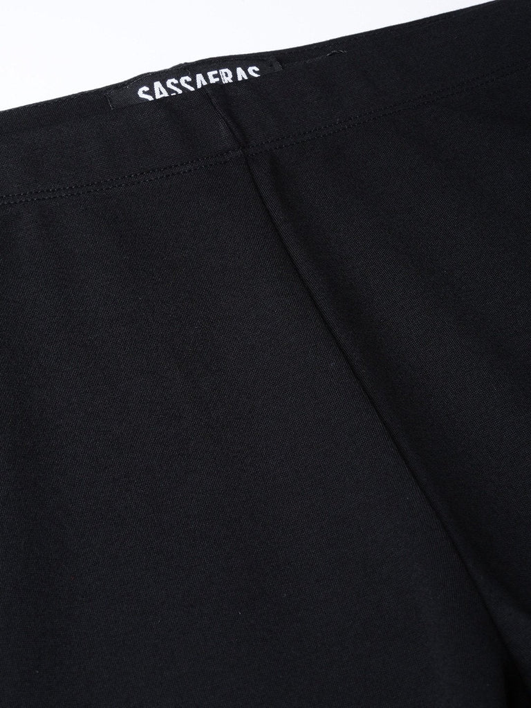 Women's Black Zipper-At-Hem Jeggings