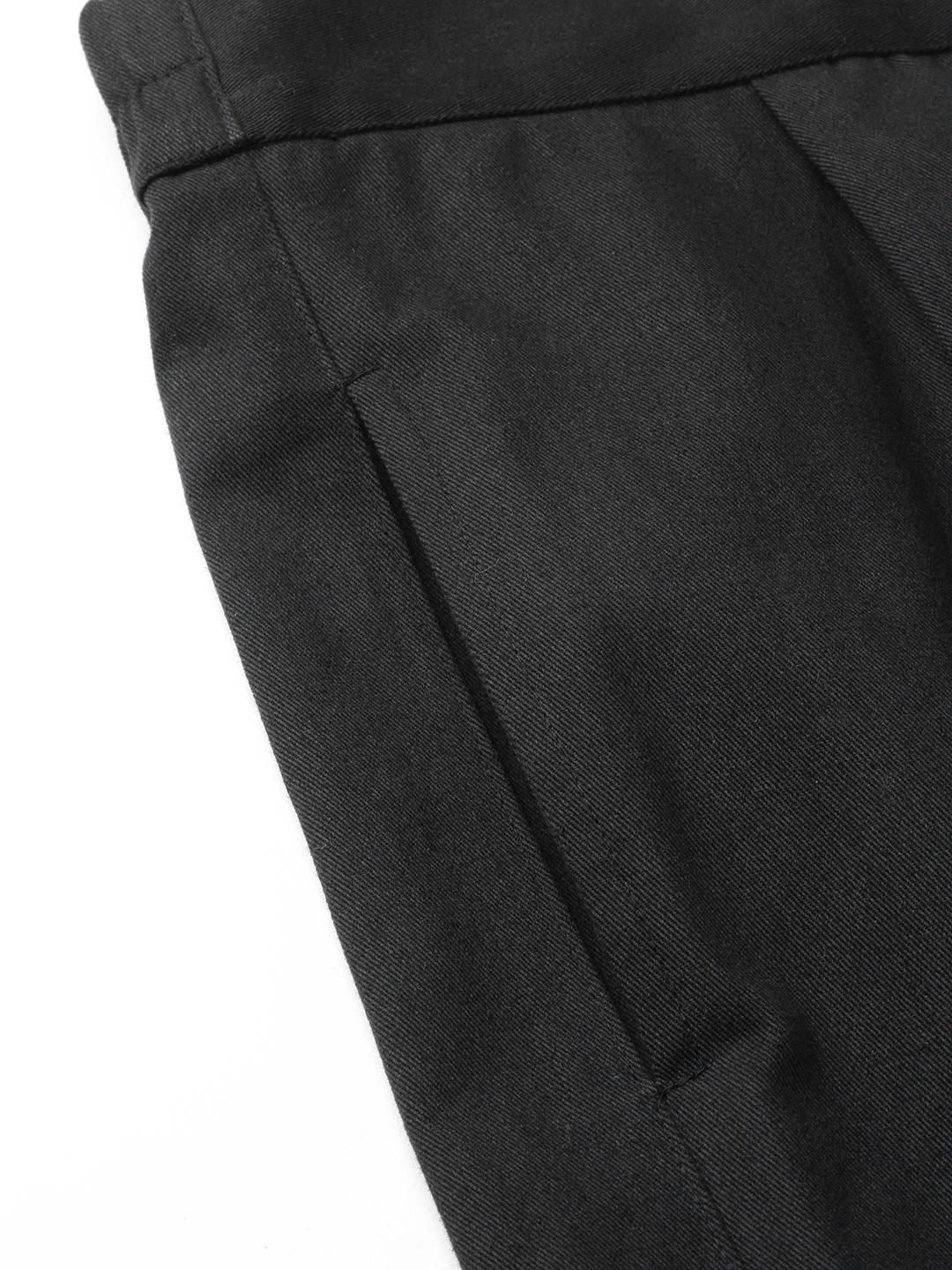 Women's Black Twill Tapered Pants - SASSAFRAS