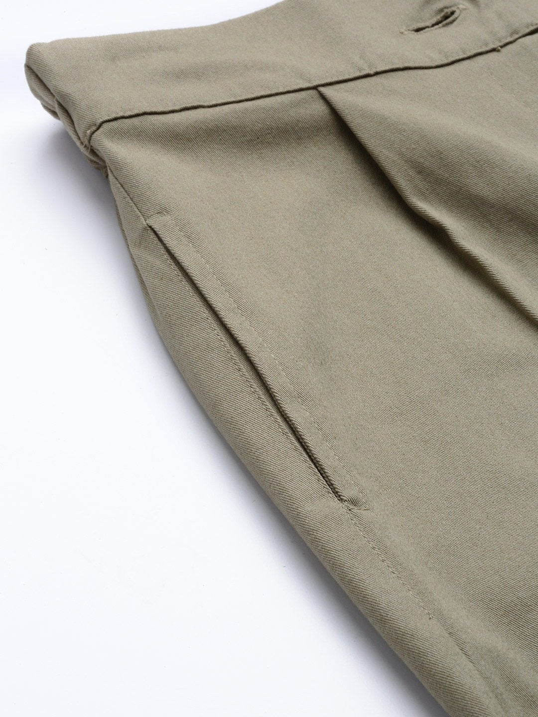 Women's Beige Twill Tapered Pants - SASSAFRAS