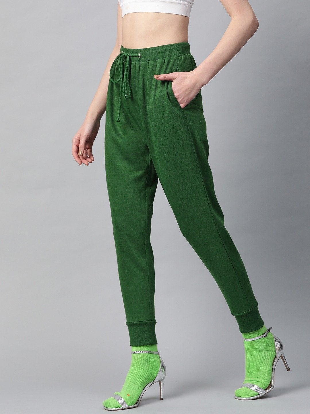 Women's Emerald Inlay Pocket Terry Jogger Pants - SASSAFRAS