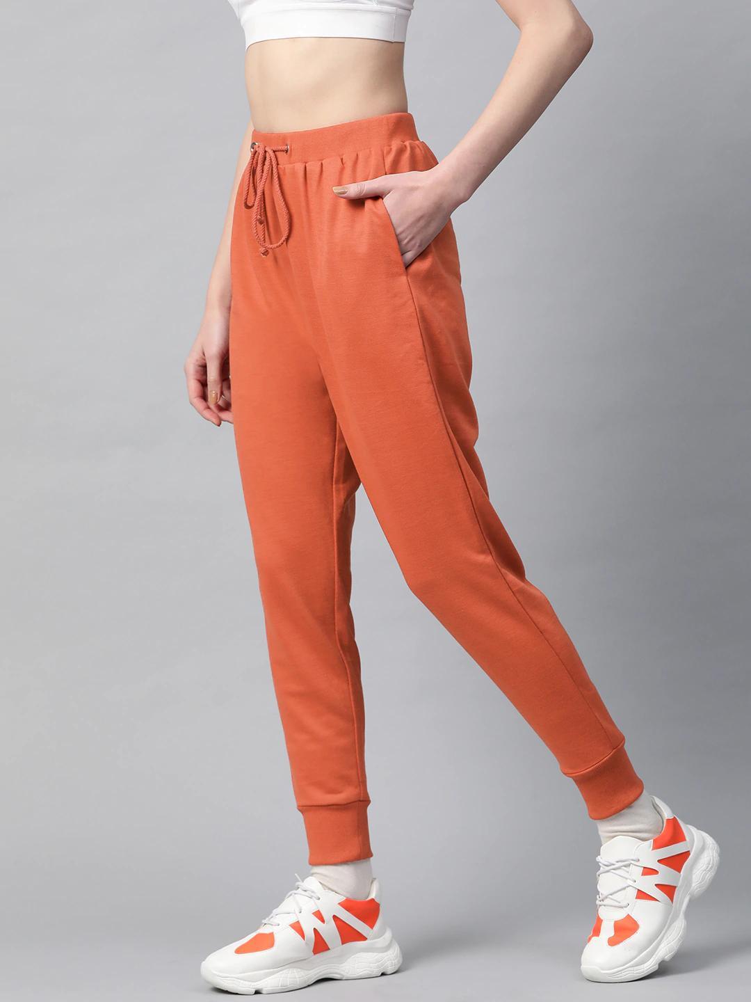 Women's Rust Inlay Pocket Terry Jogger Pants - SASSAFRAS