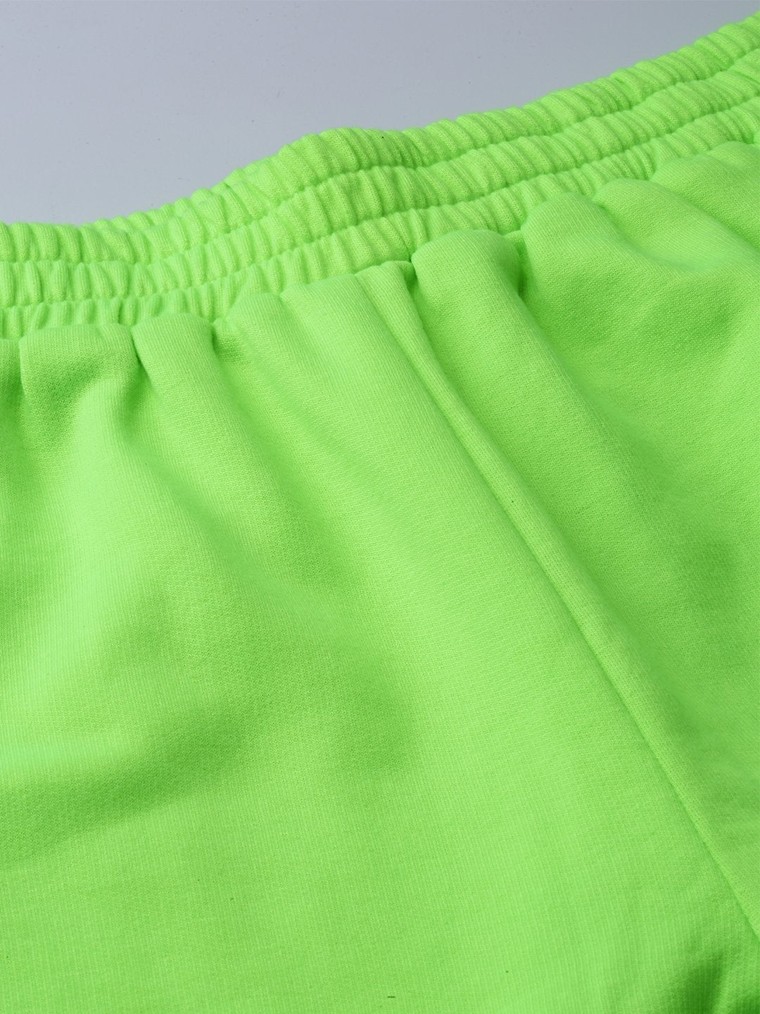 Women's Neon Green Side Slit Fleece Jogger Pants - SASSAFRAS