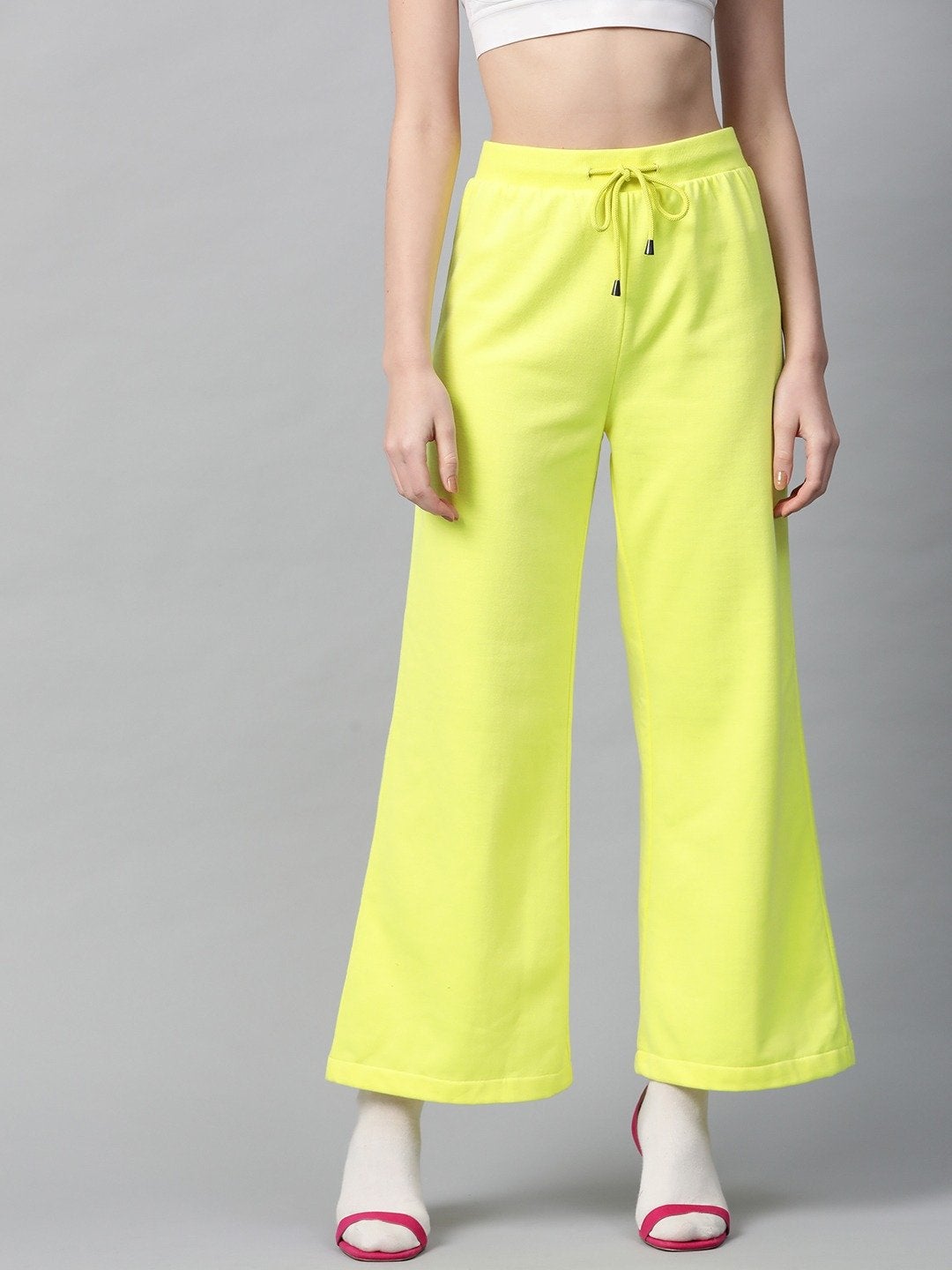 Women's Yellow Flared Sweat Pants - SASSAFRAS