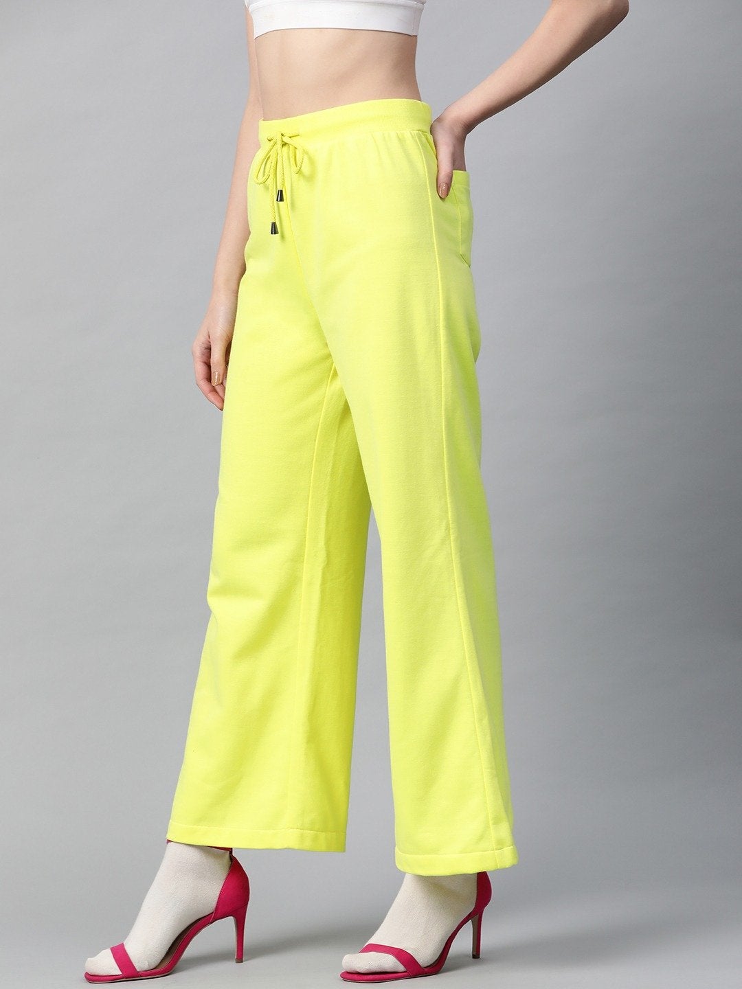 Women's Yellow Flared Sweat Pants - SASSAFRAS