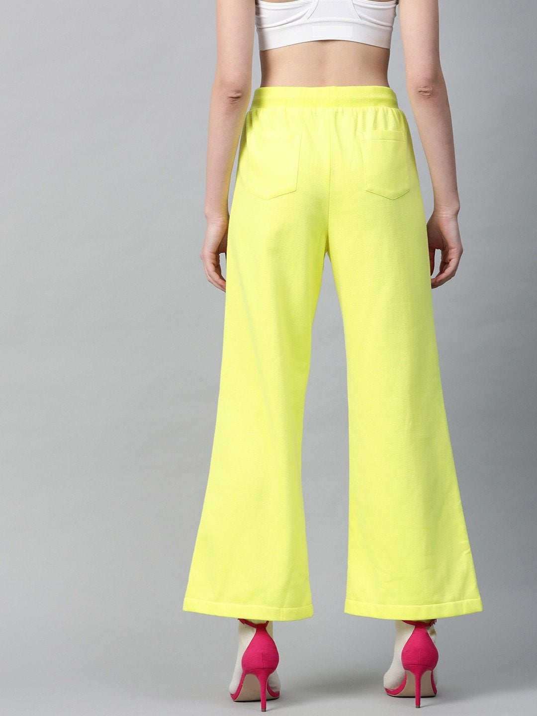 Women's Yellow Flared Sweat Pants - SASSAFRAS