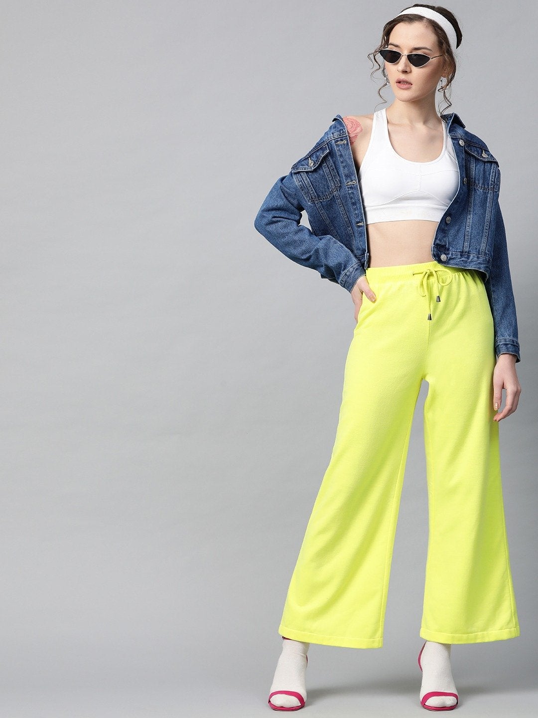 Women's Yellow Flared Sweat Pants - SASSAFRAS