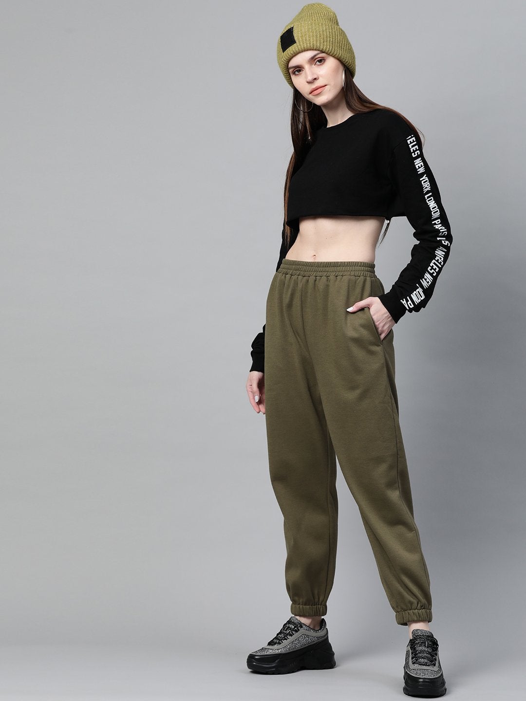 Women's Olive Fleece Jogger - SASSAFRAS