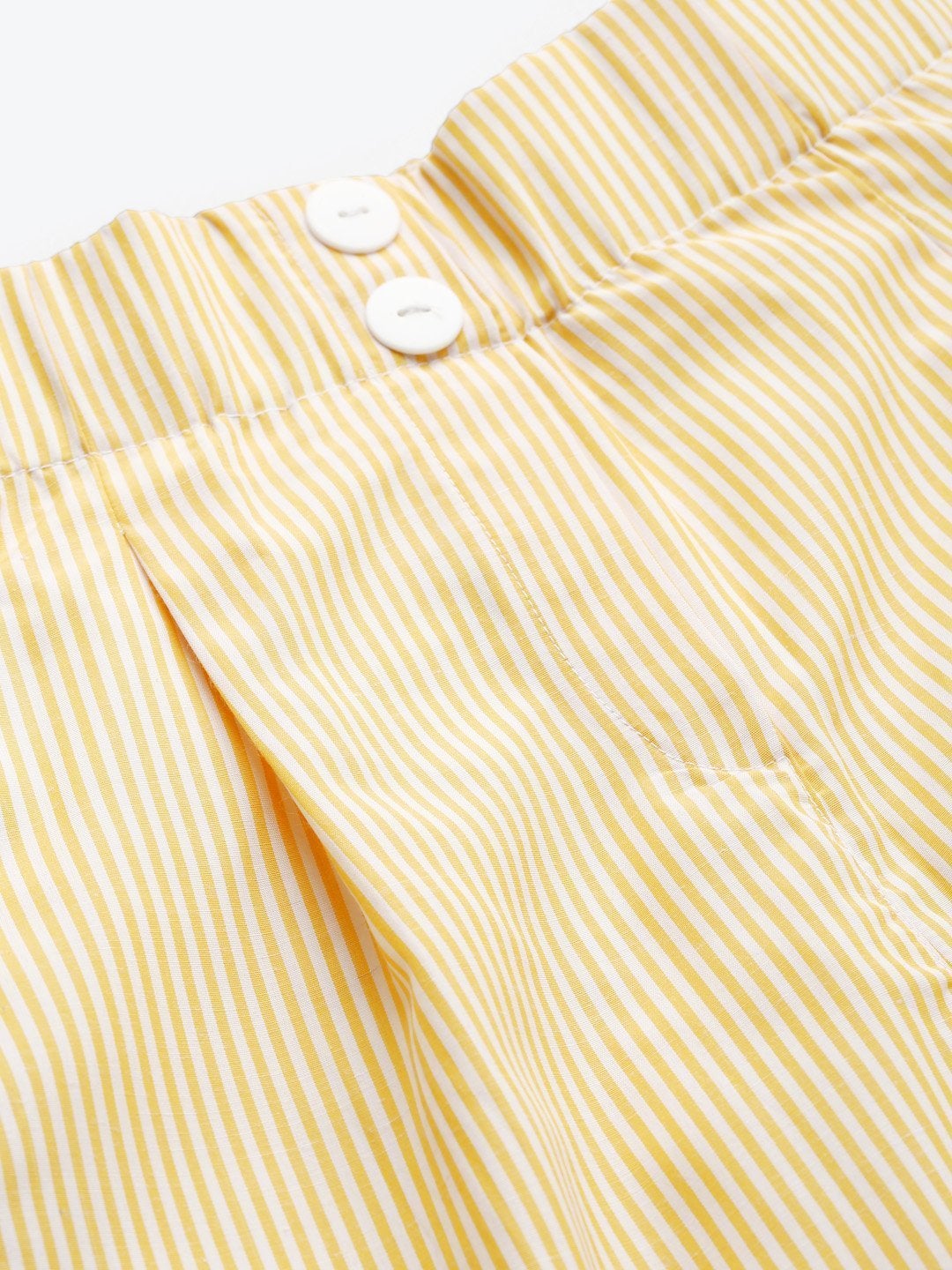 Women's Yellow Stripes Tapered Pants - SASSAFRAS