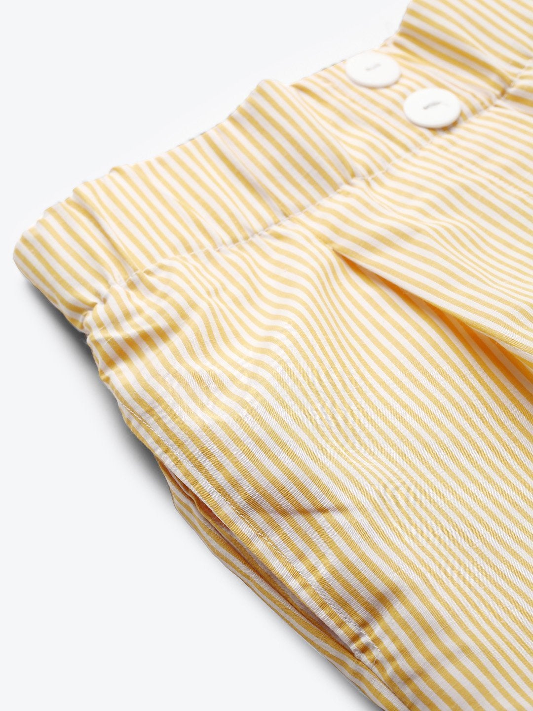 Women's Yellow Stripes Tapered Pants - SASSAFRAS