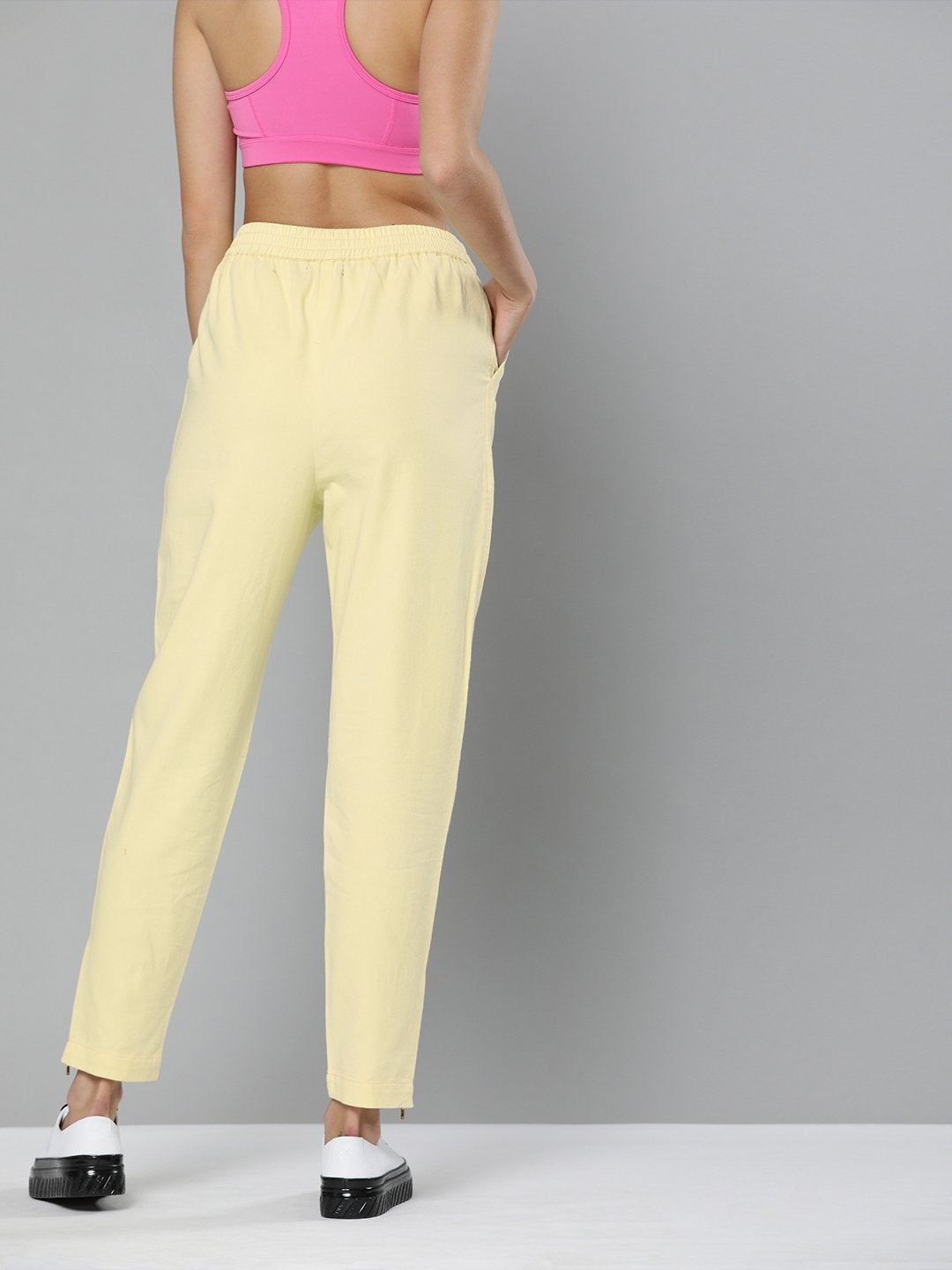 Women's Yellow Side Zipper Joggers - SASSAFRAS