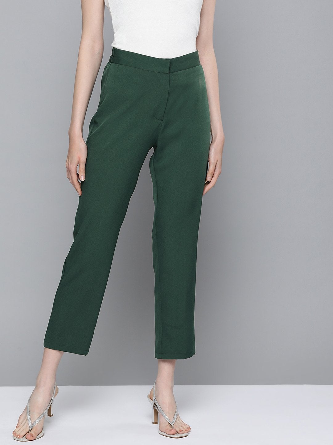 Women's Emerald Green Tapered Pants - SASSAFRAS