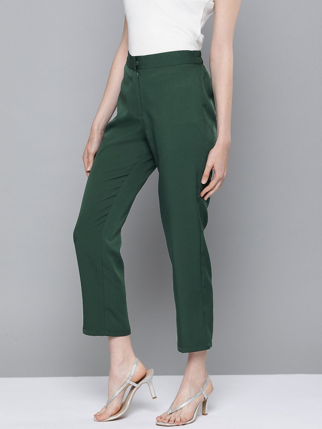 Women's Emerald Green Tapered Pants - SASSAFRAS