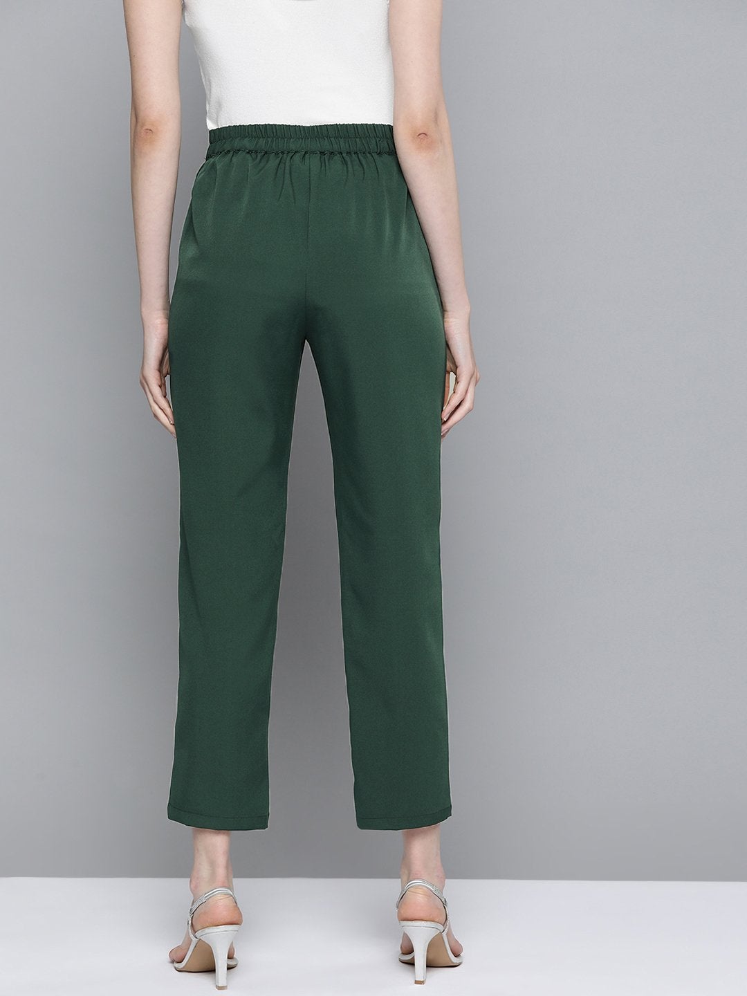 Women's Emerald Green Tapered Pants - SASSAFRAS