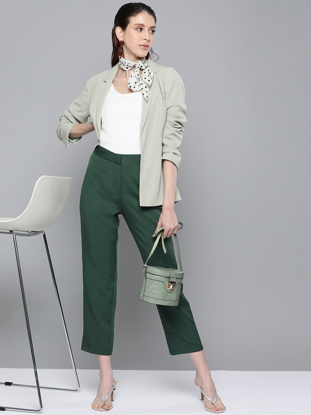 Women's Emerald Green Tapered Pants - SASSAFRAS