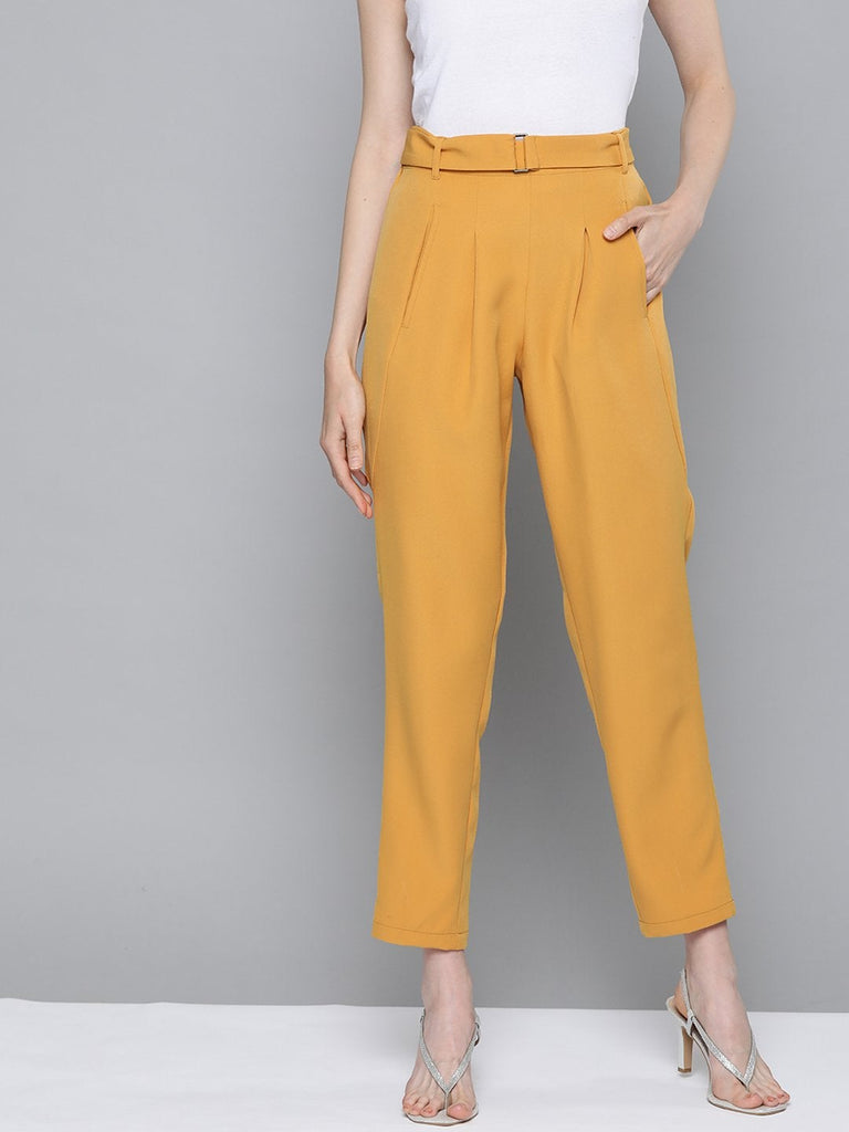 Women's Mustard Tapered Pants