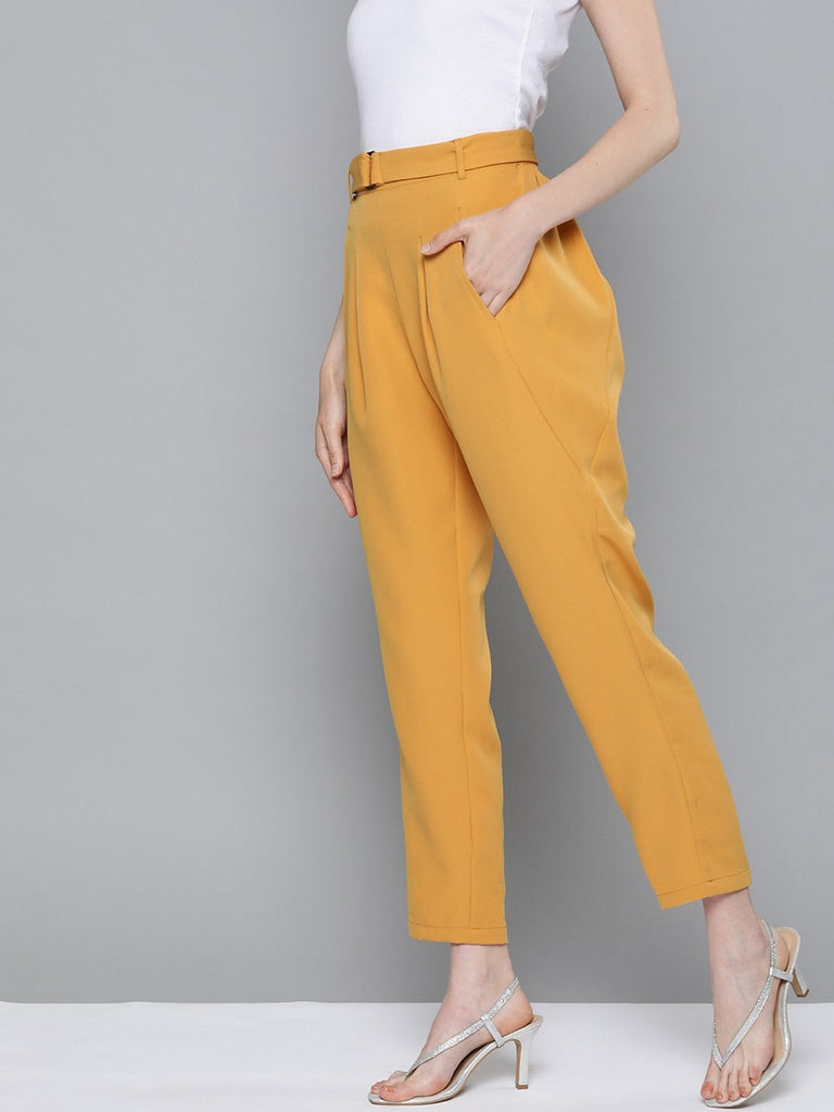Women's Mustard Tapered Pants