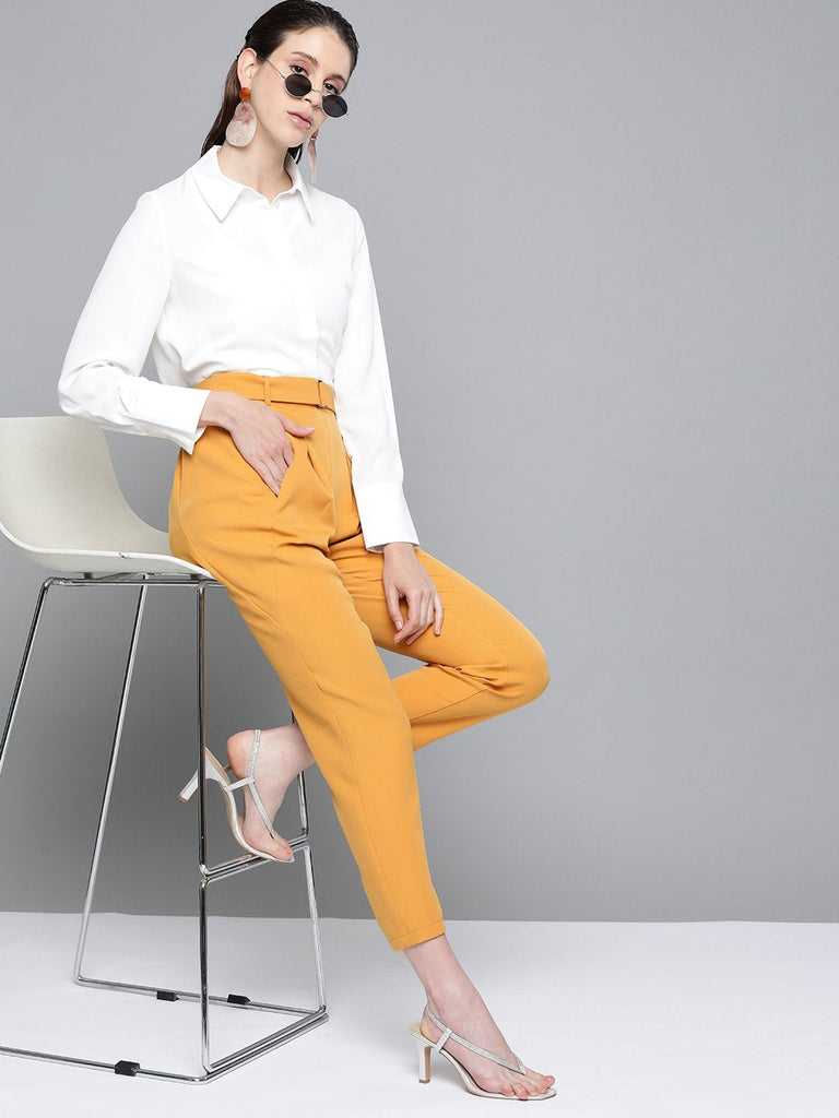 Women's Mustard Tapered Pants