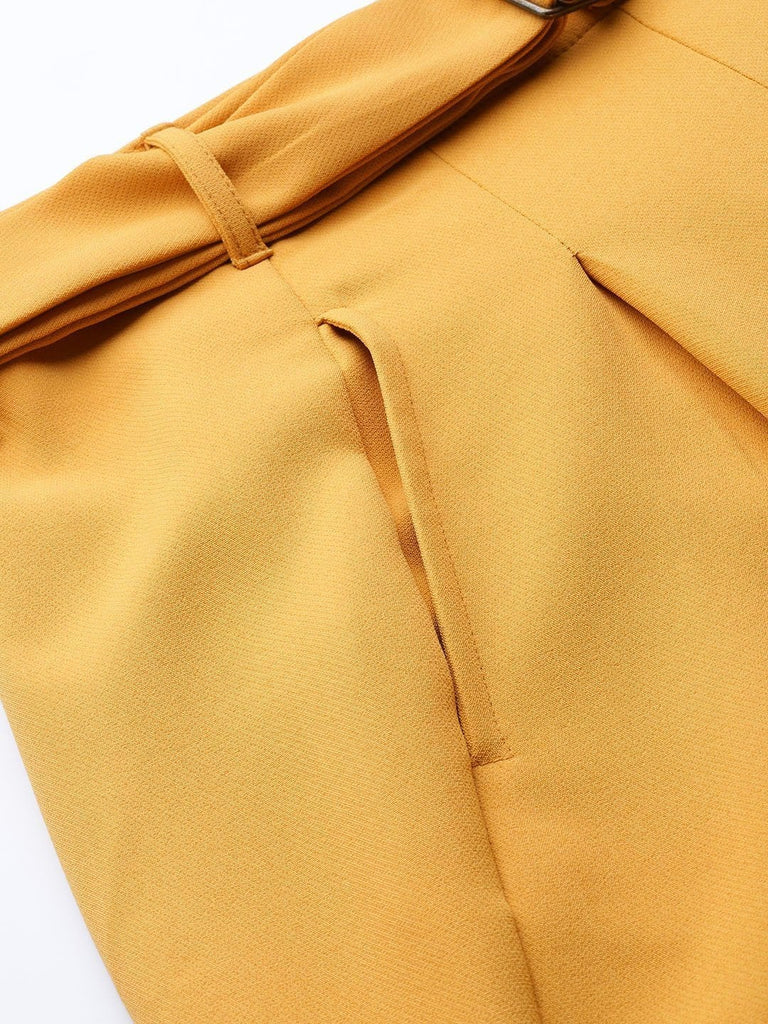 Women's Mustard Tapered Pants