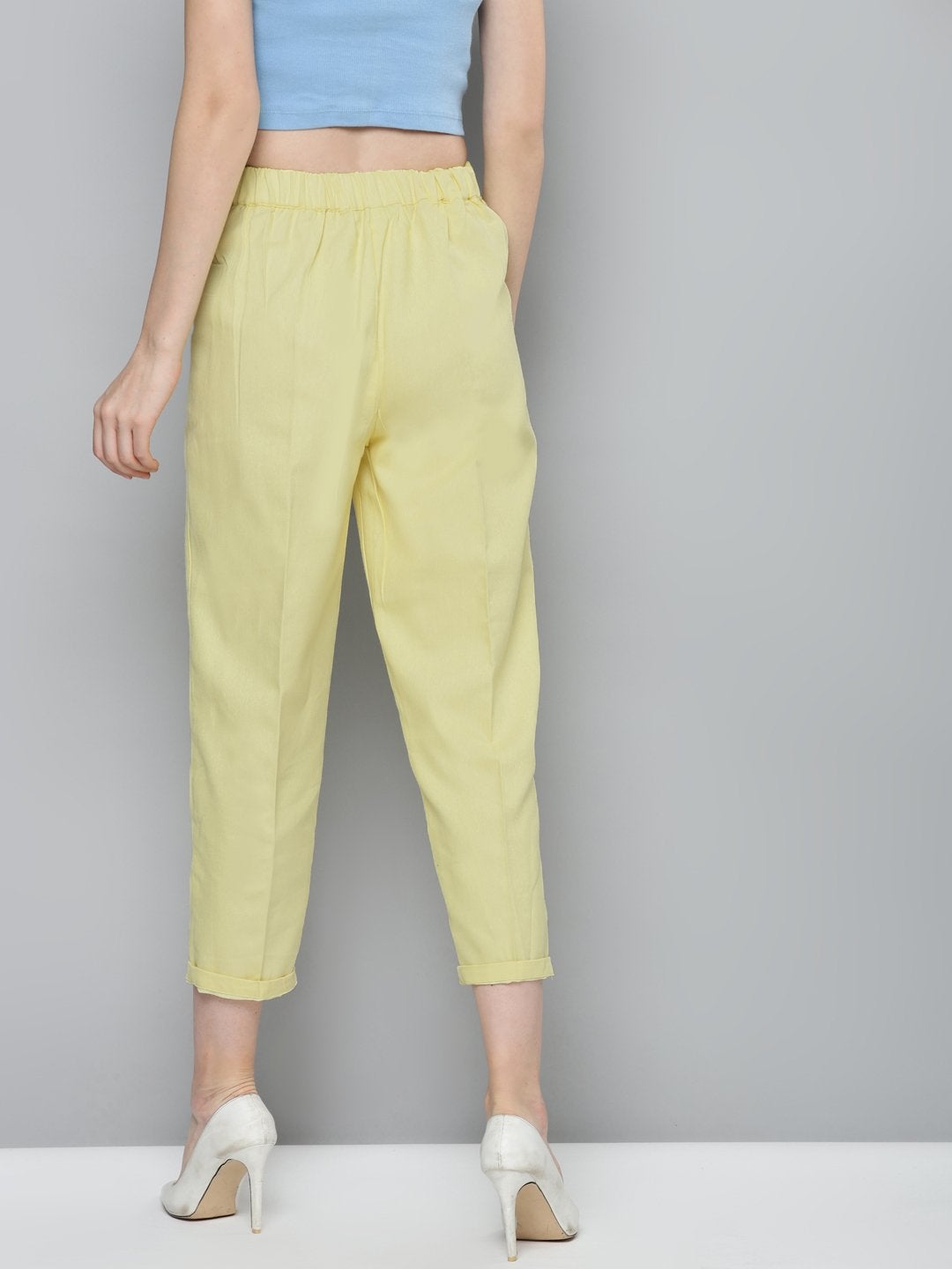 Women's Yellow Twill Straight Pants - SASSAFRAS