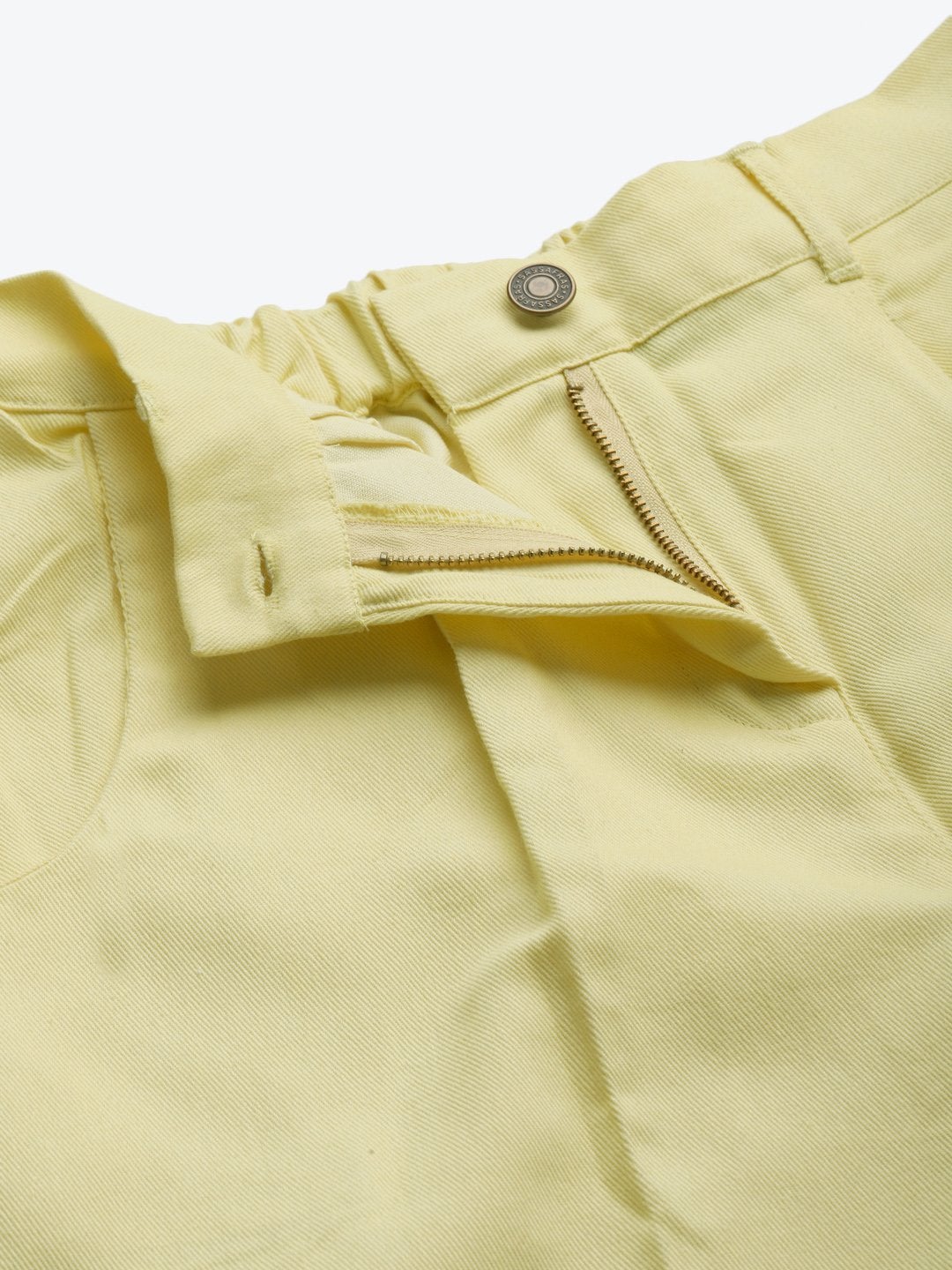 Women's Yellow Twill Straight Pants - SASSAFRAS