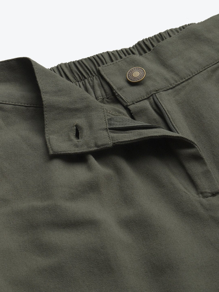 Women's Olive Twill Straight Pants