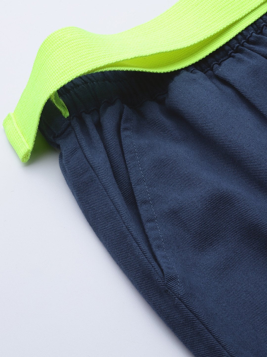 Women's Navy Button Detail Twill Joggers - SASSAFRAS