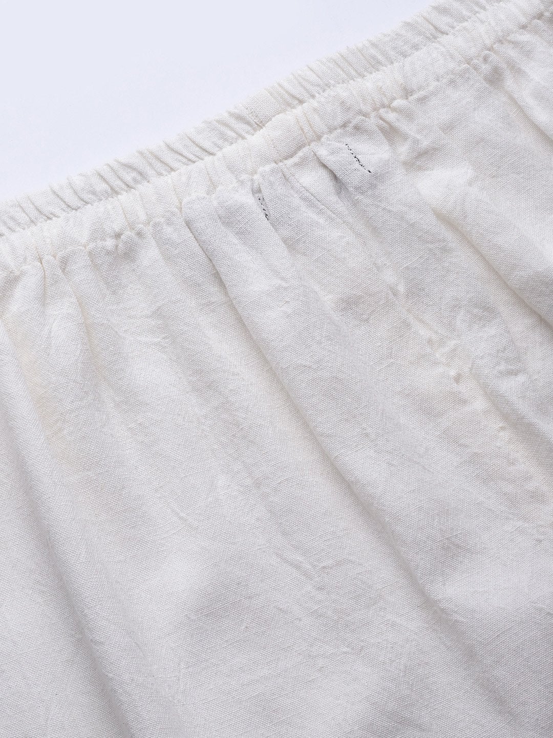 Women's Off White Floral Straight Kurta With Off White Pants