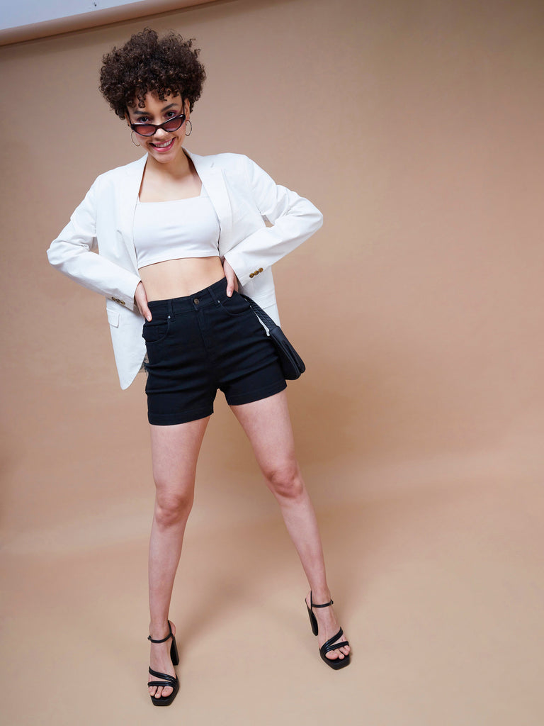 Women's Black Denim Shorts