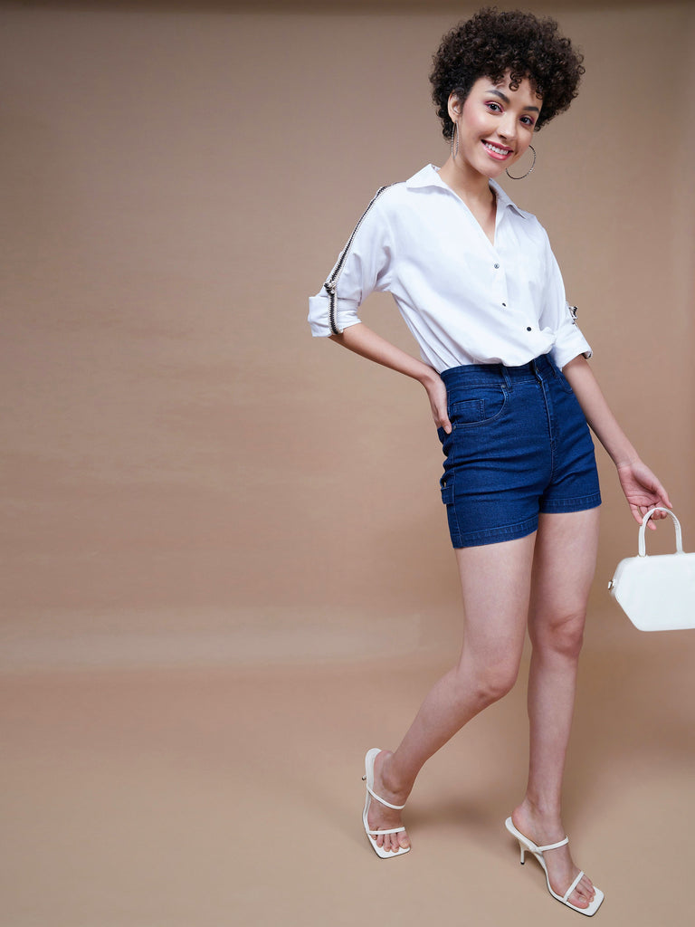 Women's Blue Denim Shorts