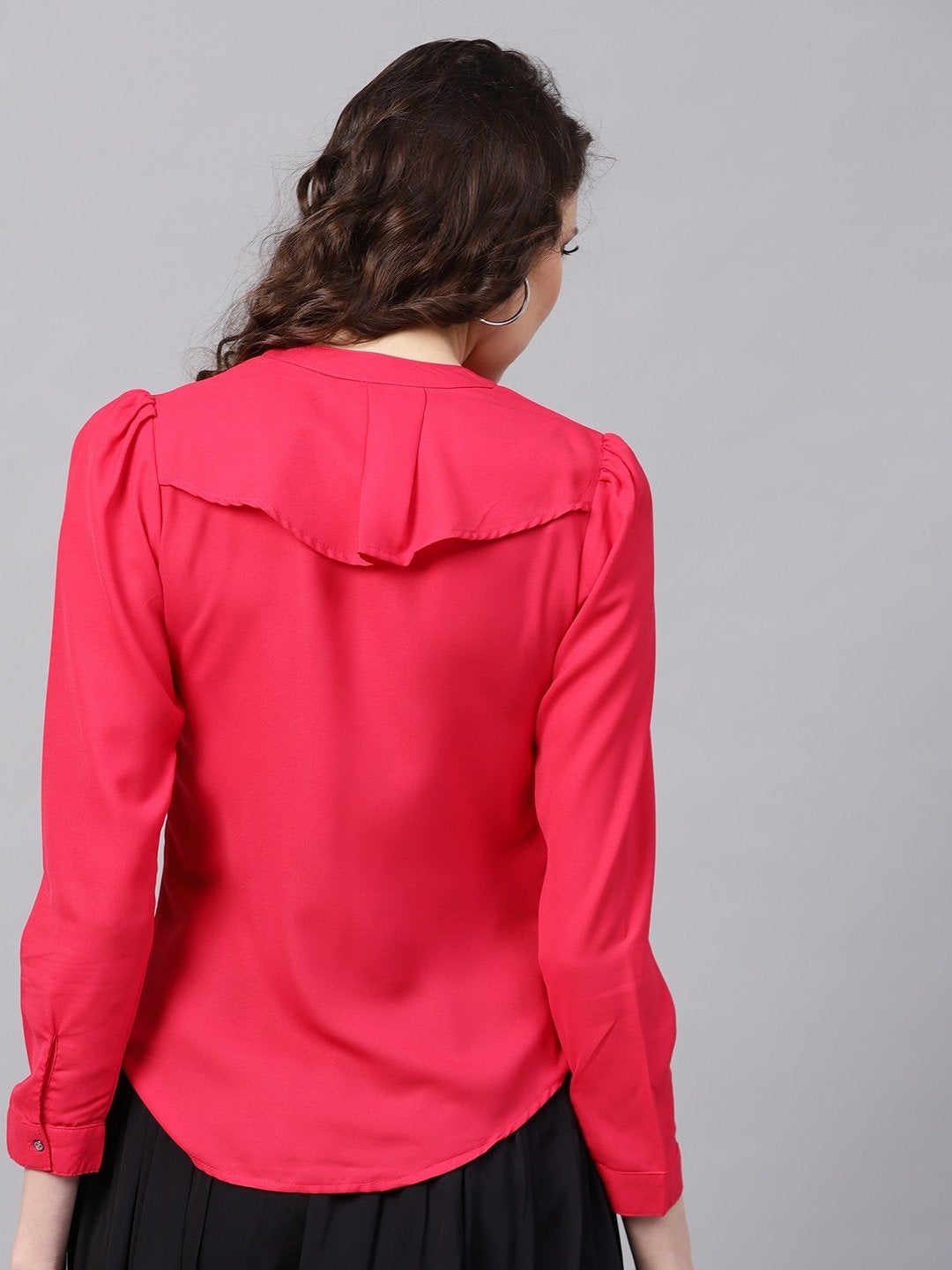 Women's Layered Front Fuchsia Shirt - SASSAFRAS